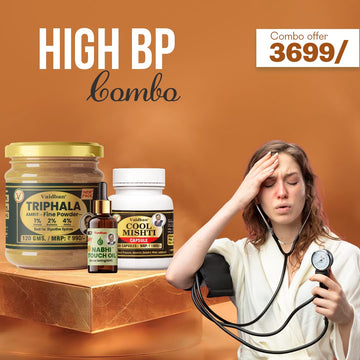Cool Mishti Capsule + Triphala Powder + Nabhi Touch Oil - High BP Combo Pack