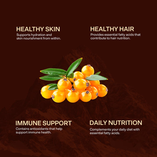 Vaidban Sea Buckthorn Oil Capsules – Rich in Omega Fatty Acids