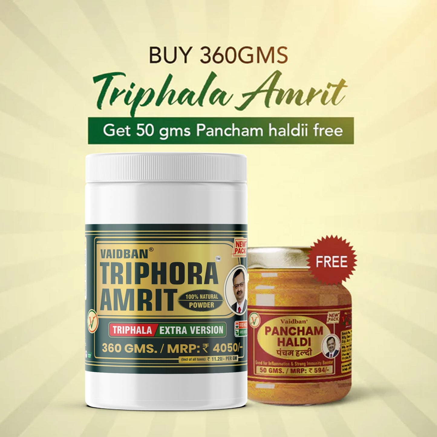 Vaidban Triphora Amrit ā Triphala Extra Version / Churna - Best For Digestion