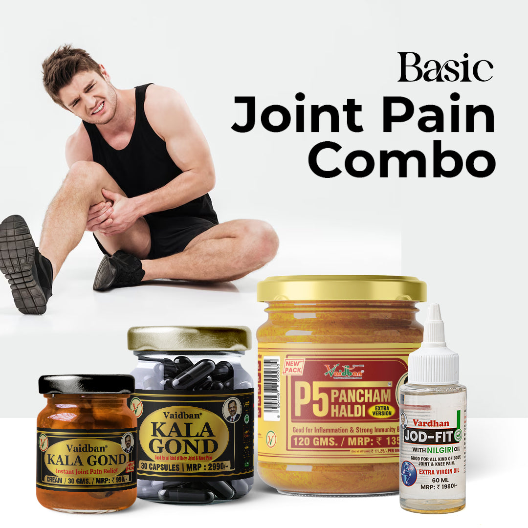 Vaidban Ayurvedic joint care combo with herbal capsules, cream and oil