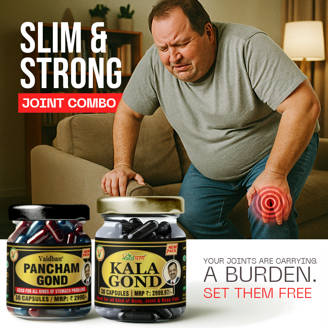 Vaidban Complete Joint Care Combo – Kala Gond + Pancham Gond for Joint Health & Mobility