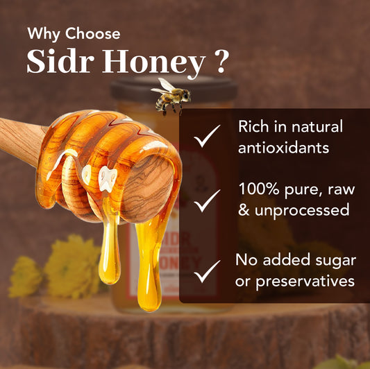 Vaidban Raw Sidr Honey ā 100% Pure & Natural Wild Berry Flowers