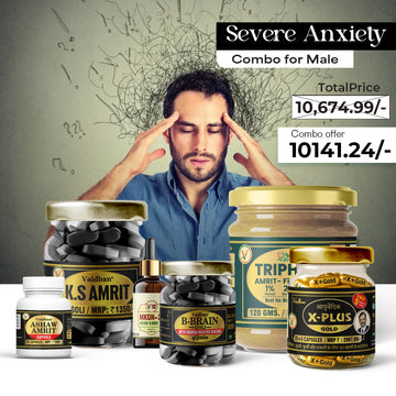 Vaidban Severe Anxiety Combo For Male Stress, Panic, Sleeplessness & Emotional Imbalance