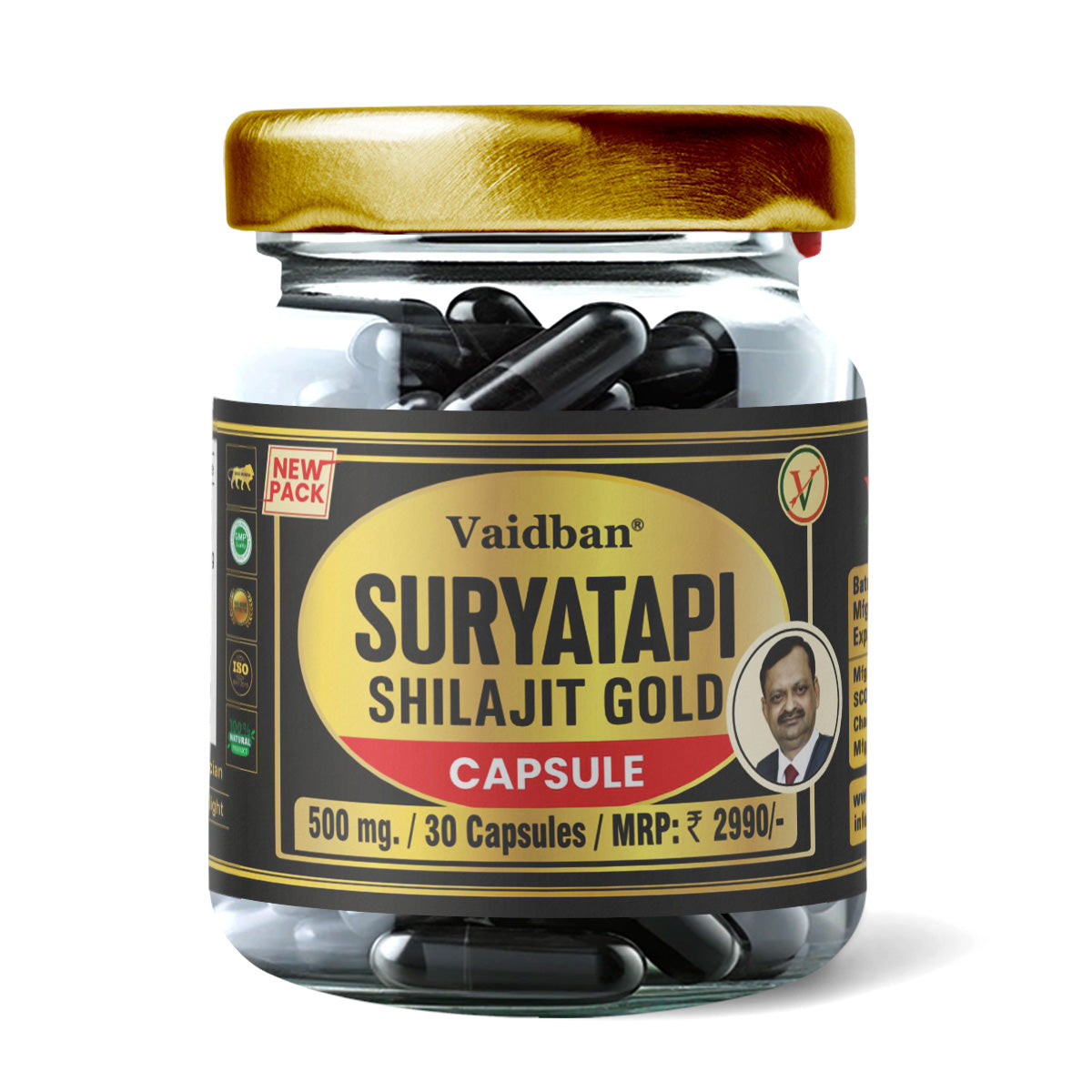 Vaidban Suryatapi Shilajit Gold ( 30 capsules )- 100% Ayurvedic | for Strength, Stamina and Power