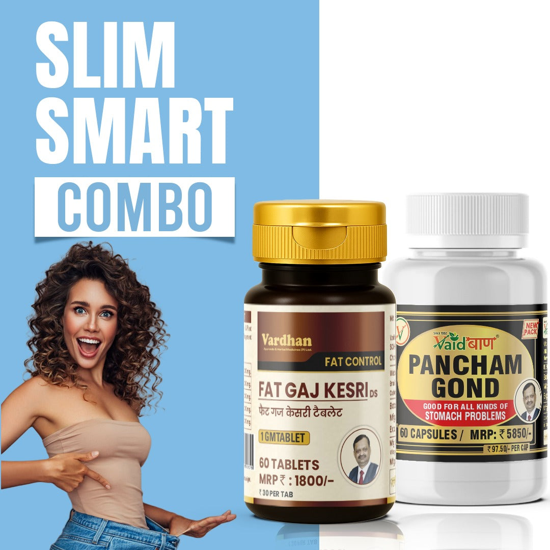 Vaidban SlimSmart combo with Fat Gaj Kesri and Pancham Gond capsules