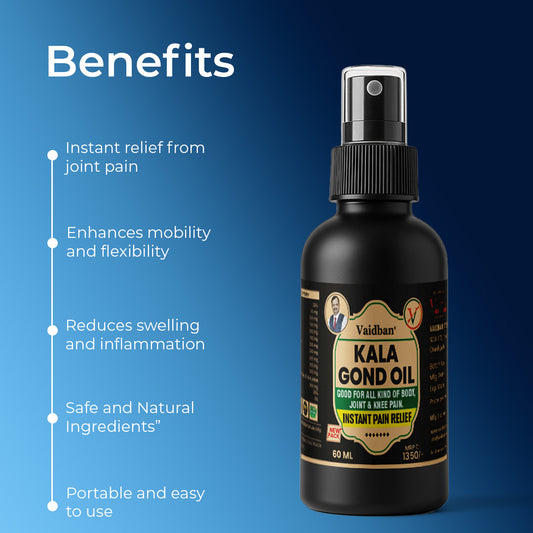 Vaidban Kala Gond Oil – Instant Pain Relief from Joint & (Specially) Knee Pain | 60ml