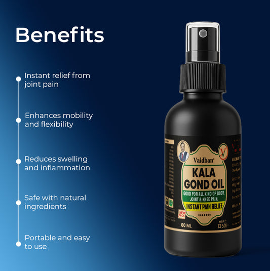 Vaidban Kala Gond Oil – Instant Pain Relief for Joint & Knee Pain | 60ml