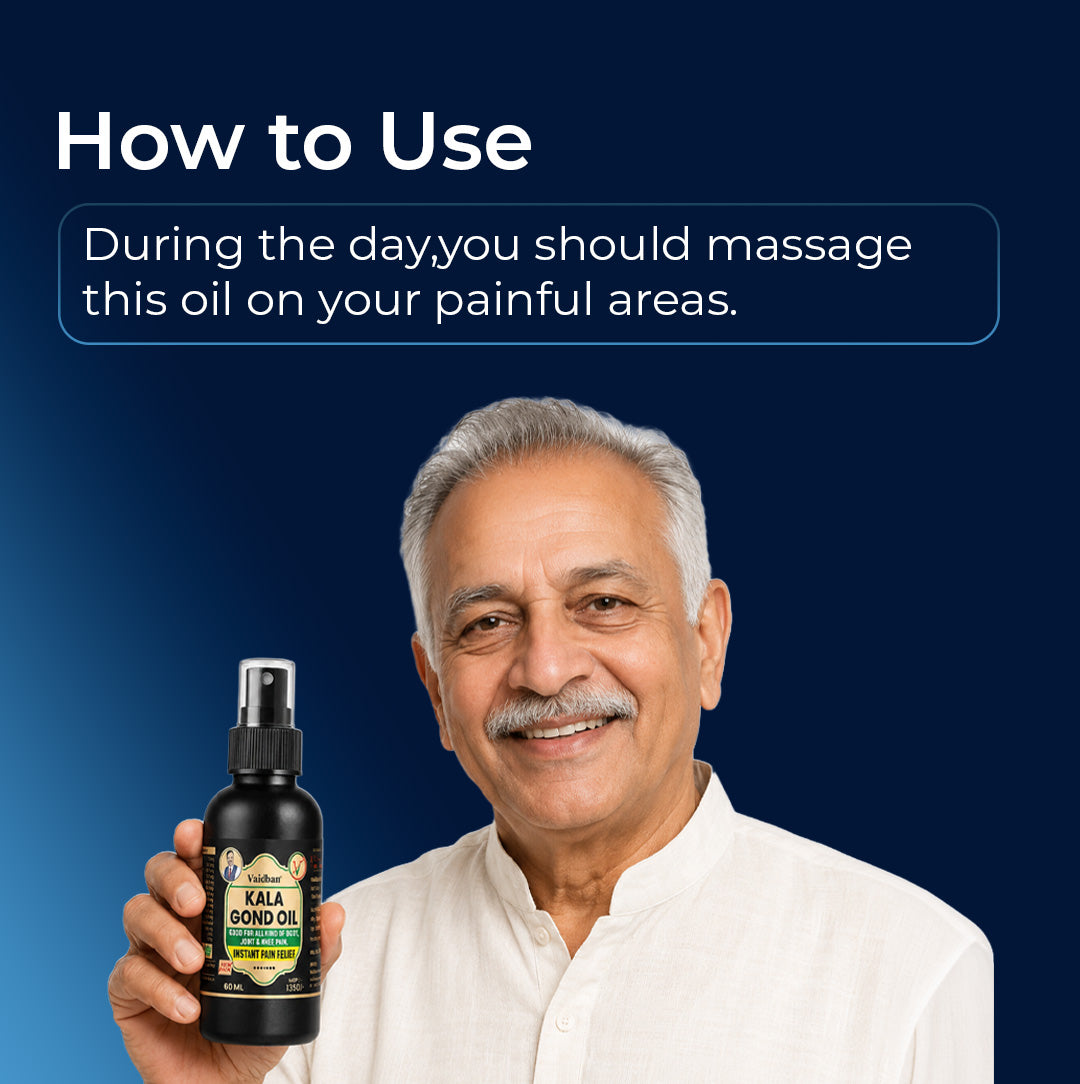 Vaidban Kala Gond Oil – Instant Pain Relief for Joint & Knee Pain | 60ml