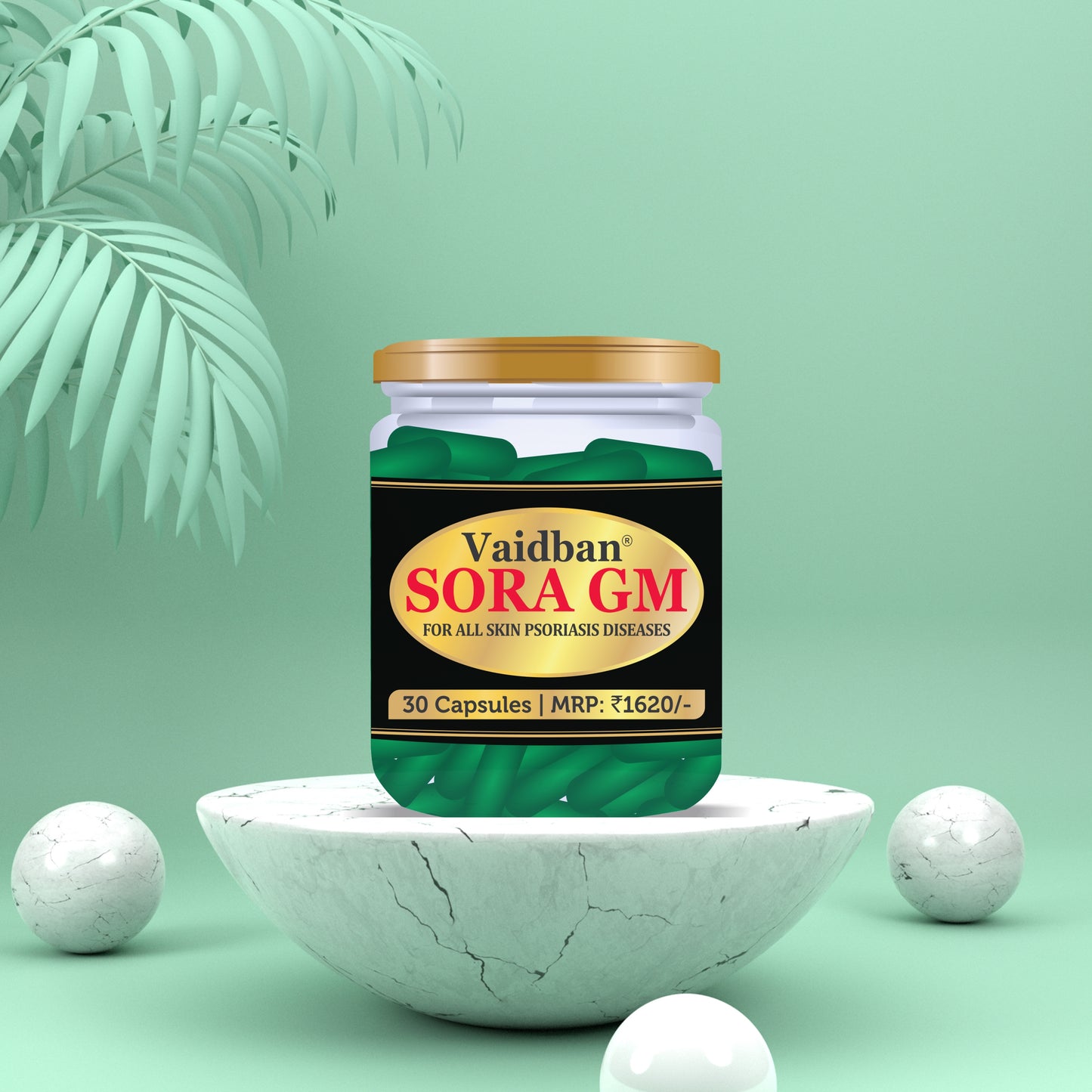 Vaidban Sora GM 30 Capsules - Comprehensive Psoriasis Treatment