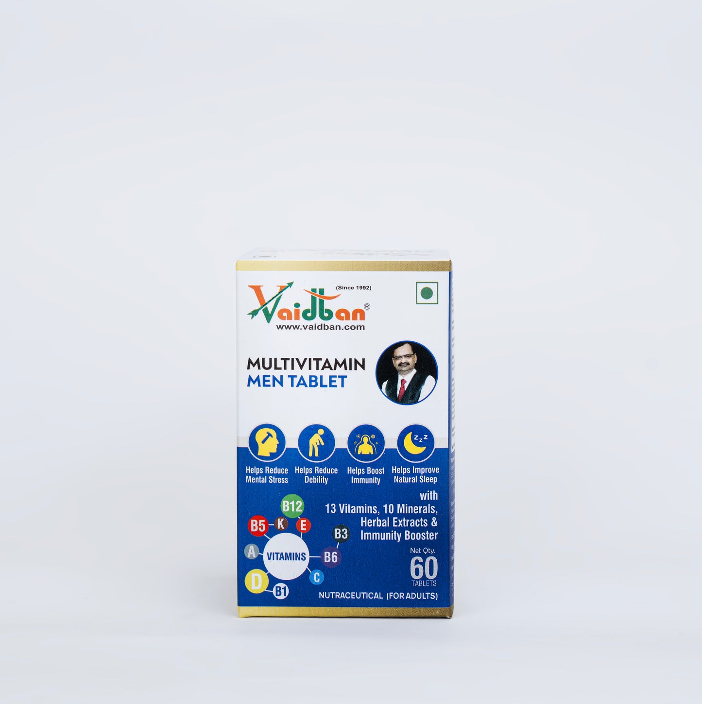 Vaidban Multivitamin Men – Daily Energy, Immunity & Stress Relief (60 Tabs)