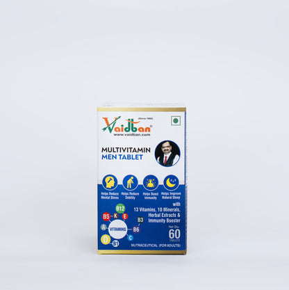 Vaidban Multivitamin Men – Daily Energy, Immunity & Stress Relief (60 Tabs)