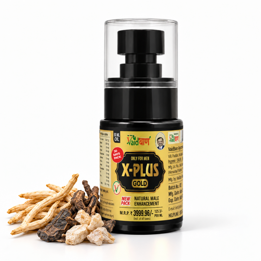 Vaidban X-Plus Gold Oil – Ayurvedic Massage Oil for Men's Performance, Stamina, Timing & Vitality