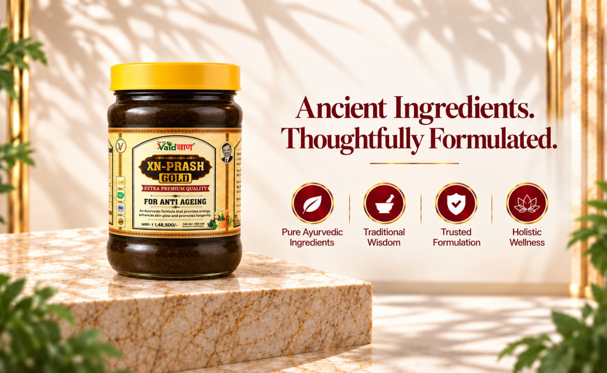 Vaidban XN-Prash Gold – Premium Chyawanprash with Gold Leaf for Energy, Stamina, Vitality & Anti-Ageing