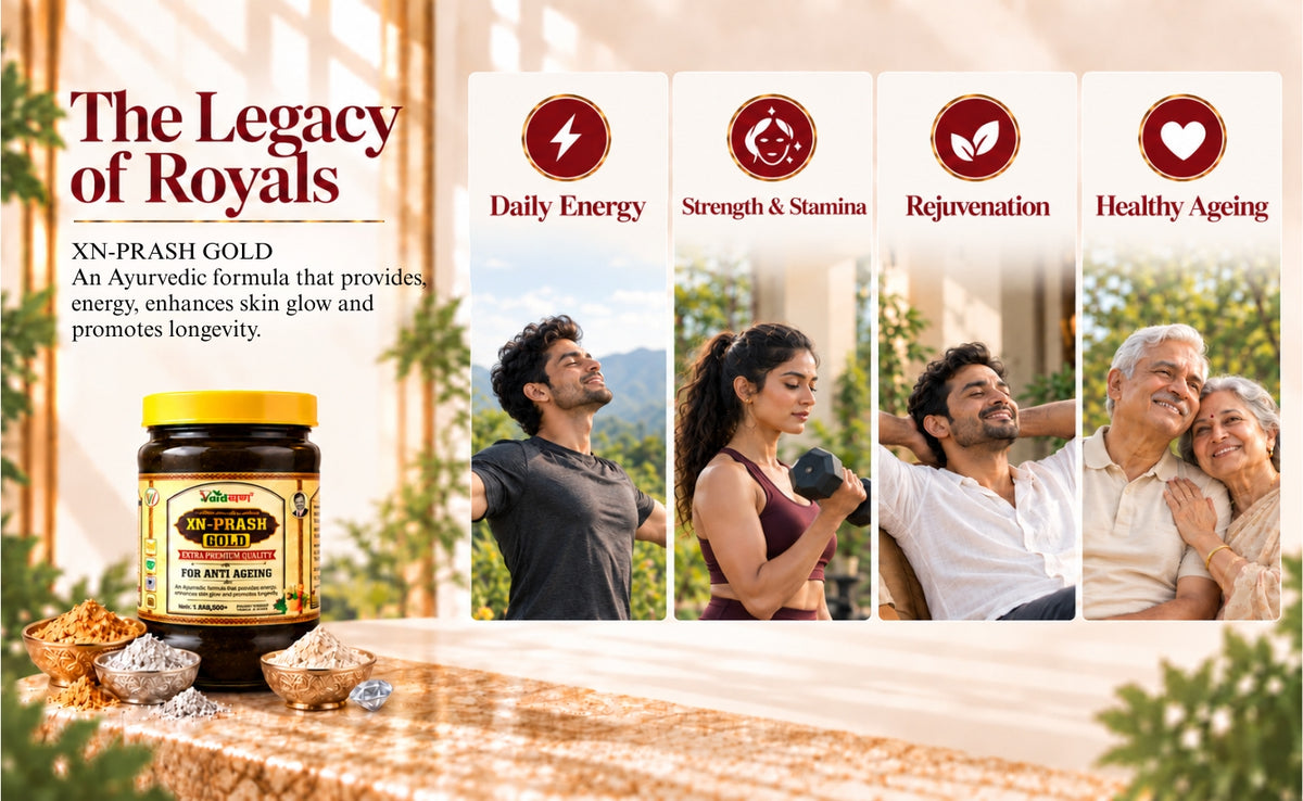 Vaidban XN-Prash Gold – Premium Chyawanprash with Gold Leaf for Energy, Stamina, Vitality & Anti-Ageing