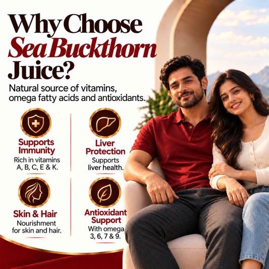 Vaidban Sea Buckthorn Juice – Rich in Vitamins, Antioxidants & Omega 3, 6, 7 & 9 for Immunity, Skin & Heart Health