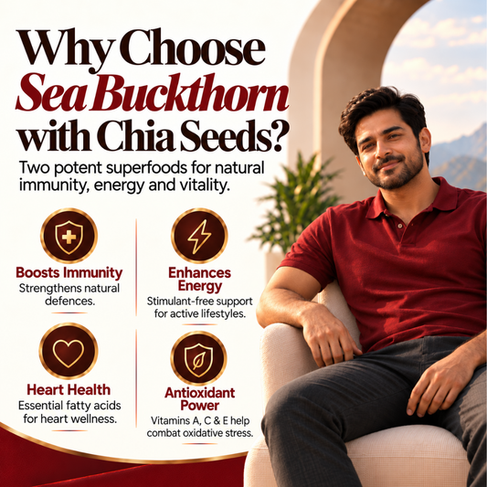 Vaidban Sea Buckthorn with Chia Seeds – Superfood for Daily Wellness, Vitality & Immunity Support (60 Capsules)
