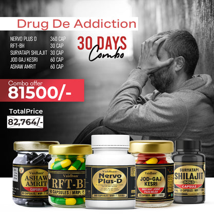 Vaidban Nervo Plus-D De-Addiction Combo – Ayurvedic Recovery Kits
