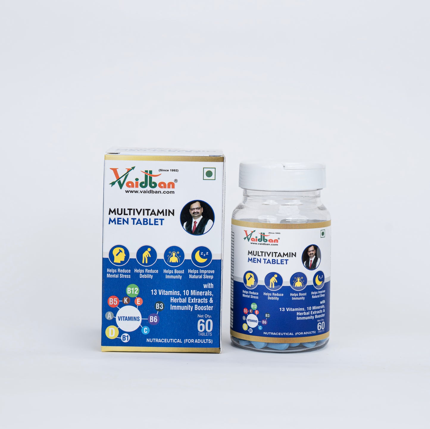 Vaidban Multivitamin Men – Daily Energy, Immunity & Stress Relief (60 Tabs)