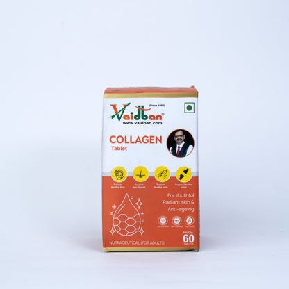 Vaidban Collagen Tablet - 60 Tablets | For Youthful Radiant Skin & Anti-Ageing