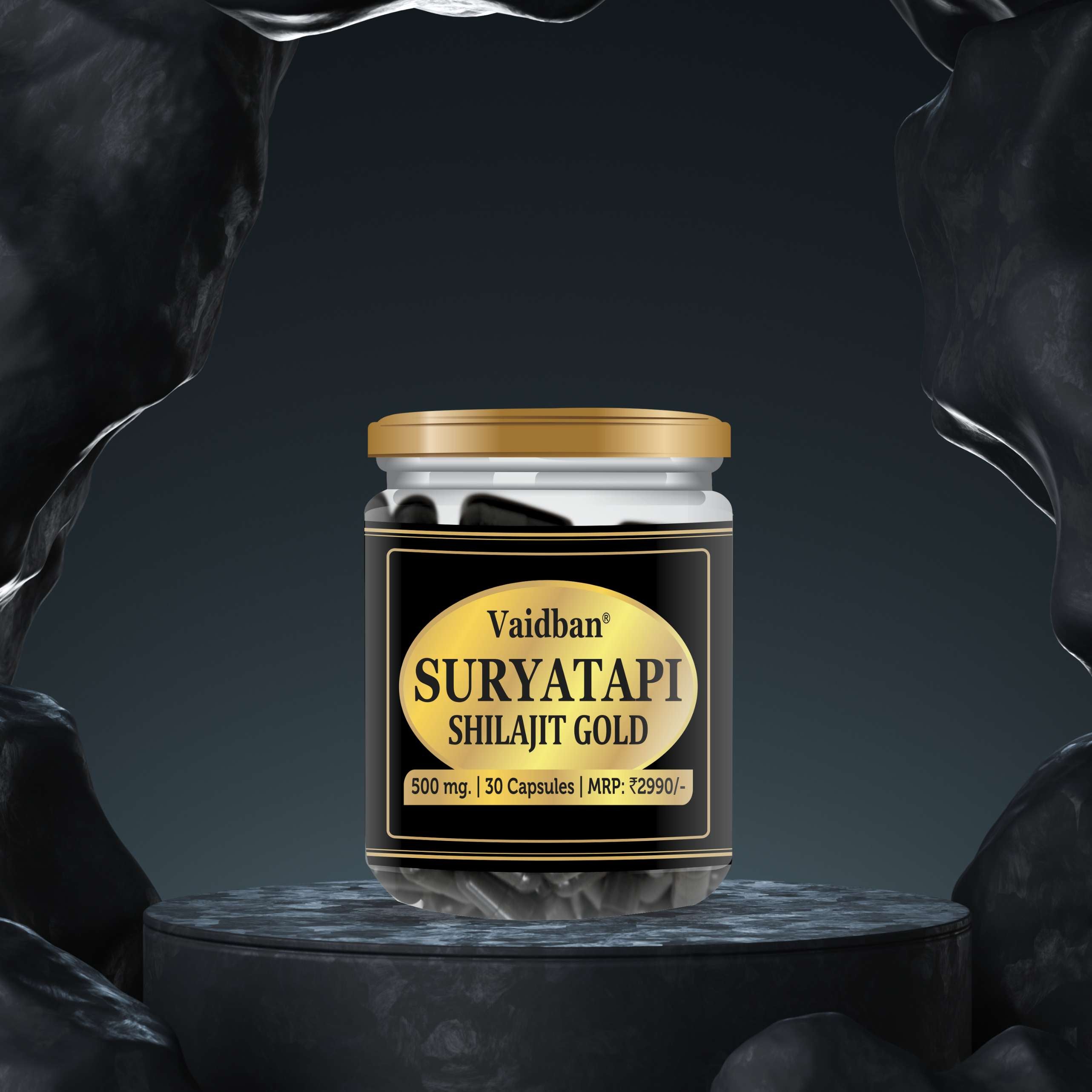 Vaidban Suryatapi Shilajit Gold ( 30 capsules )- 100% Ayurvedic | for Strength, Stamina and Power