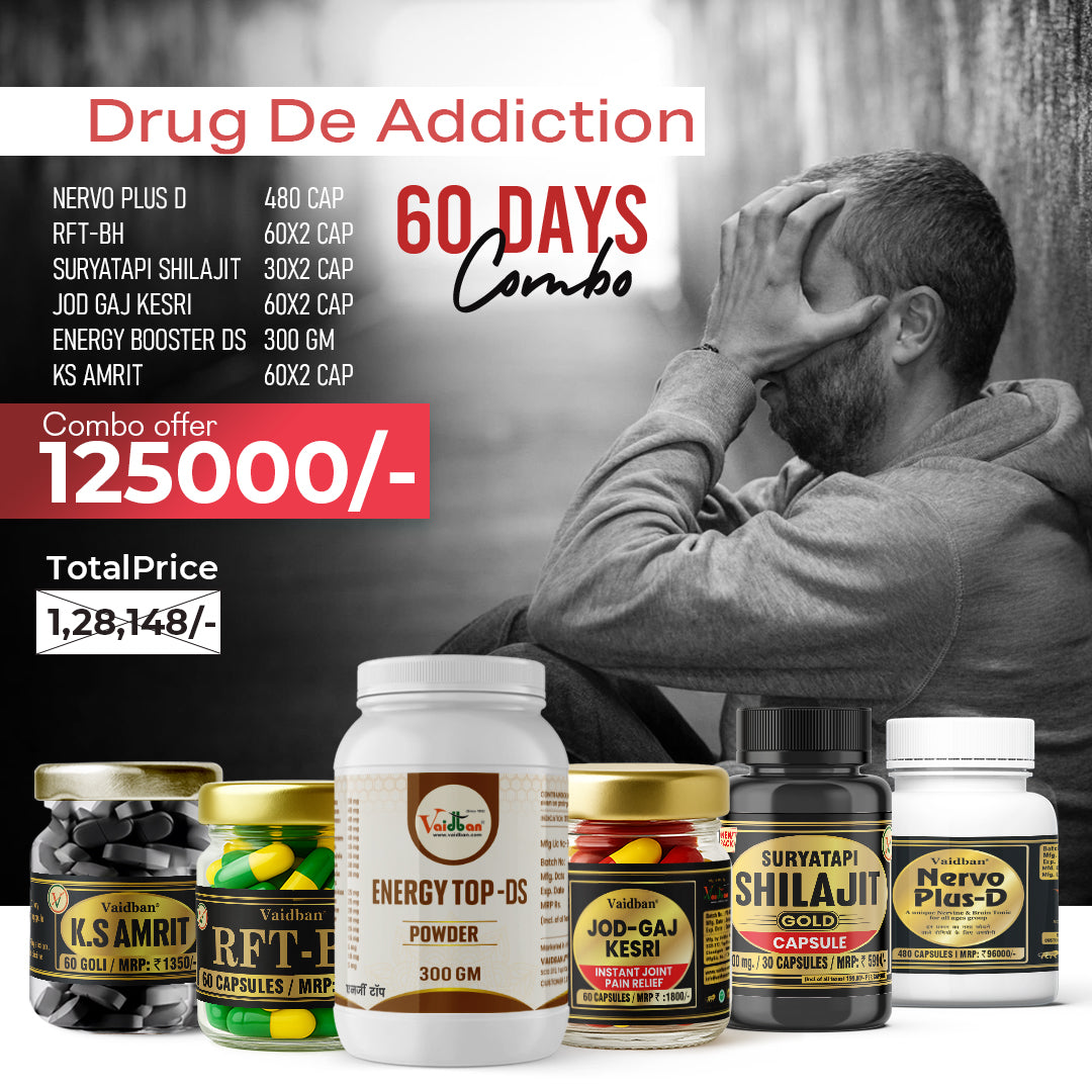 Vaidban Nervo Plus-D De-Addiction Combo – Ayurvedic Recovery Kits