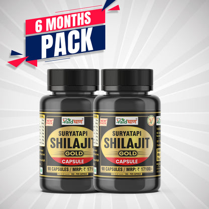 Vaidban Suryatapi Shilajit Gold - 100% Ayurvedic | for Strength, Stamina and Power