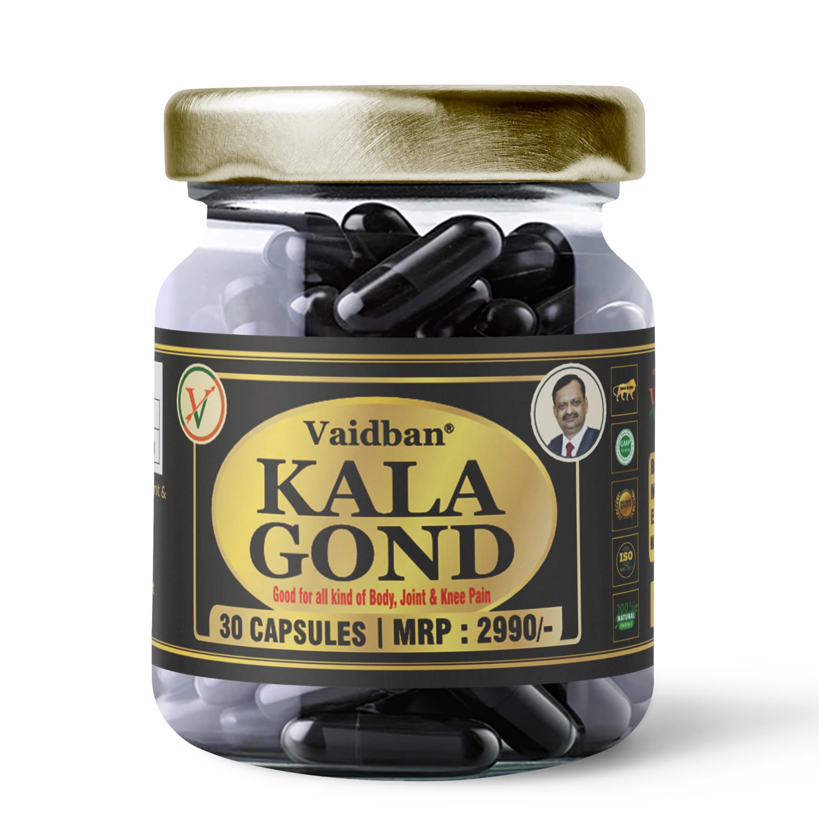 Vaidban Kala Gond Capsule - Pain Relief Capsule | Knee Pain