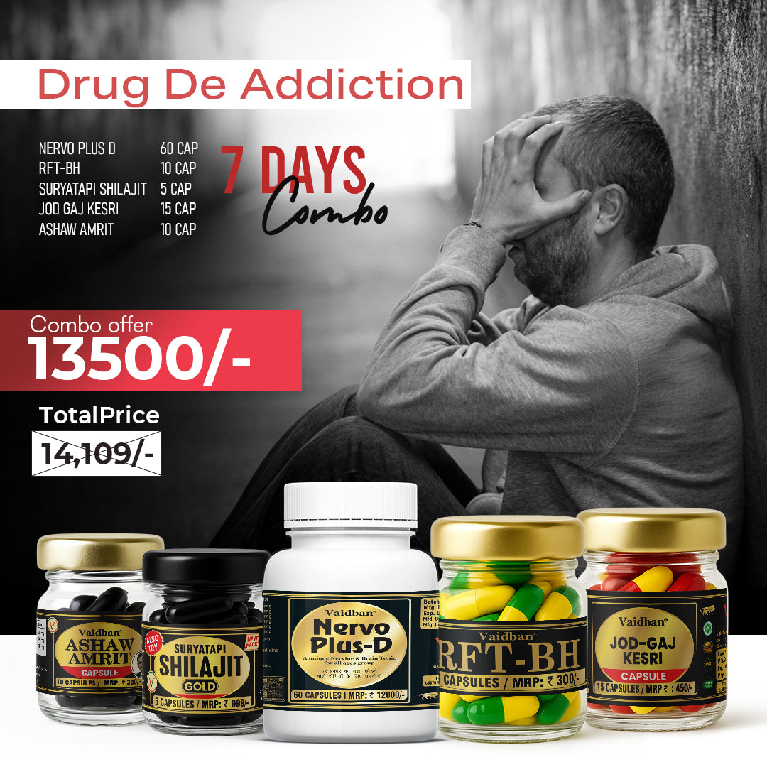Vaidban Nervo Plus-D De-Addiction Combo – Ayurvedic Recovery Kits