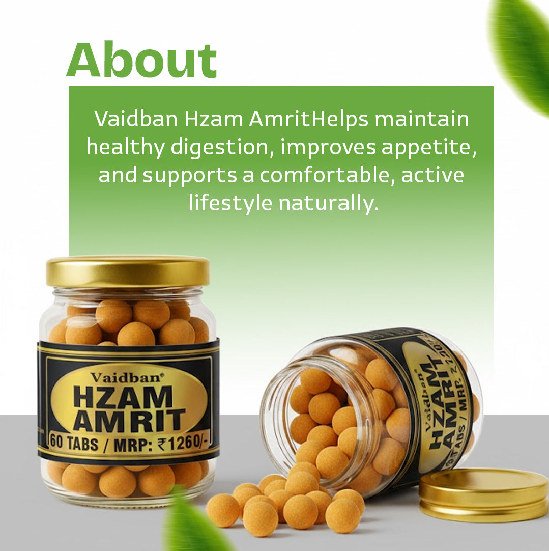 Vaidban Hzam Amrit - Ayurvedic Digestive Health Tablets (60 Tabs)