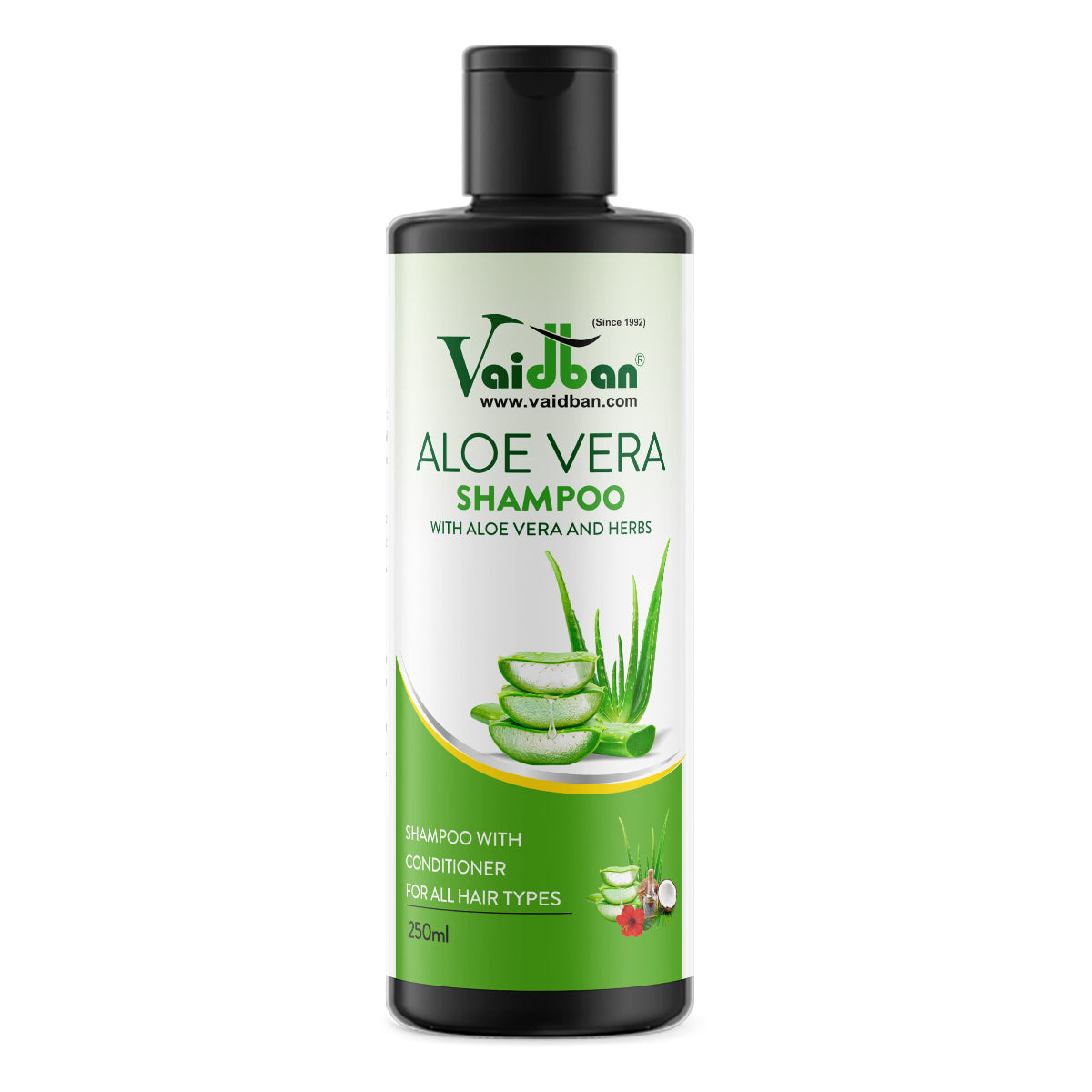 Vaidban Aloe Vera Shampoo with Conditioner | Herbal Hair Cleanser for All Hair Types | Strengthens, Nourishes & Repairs Damaged Hair | 250ml