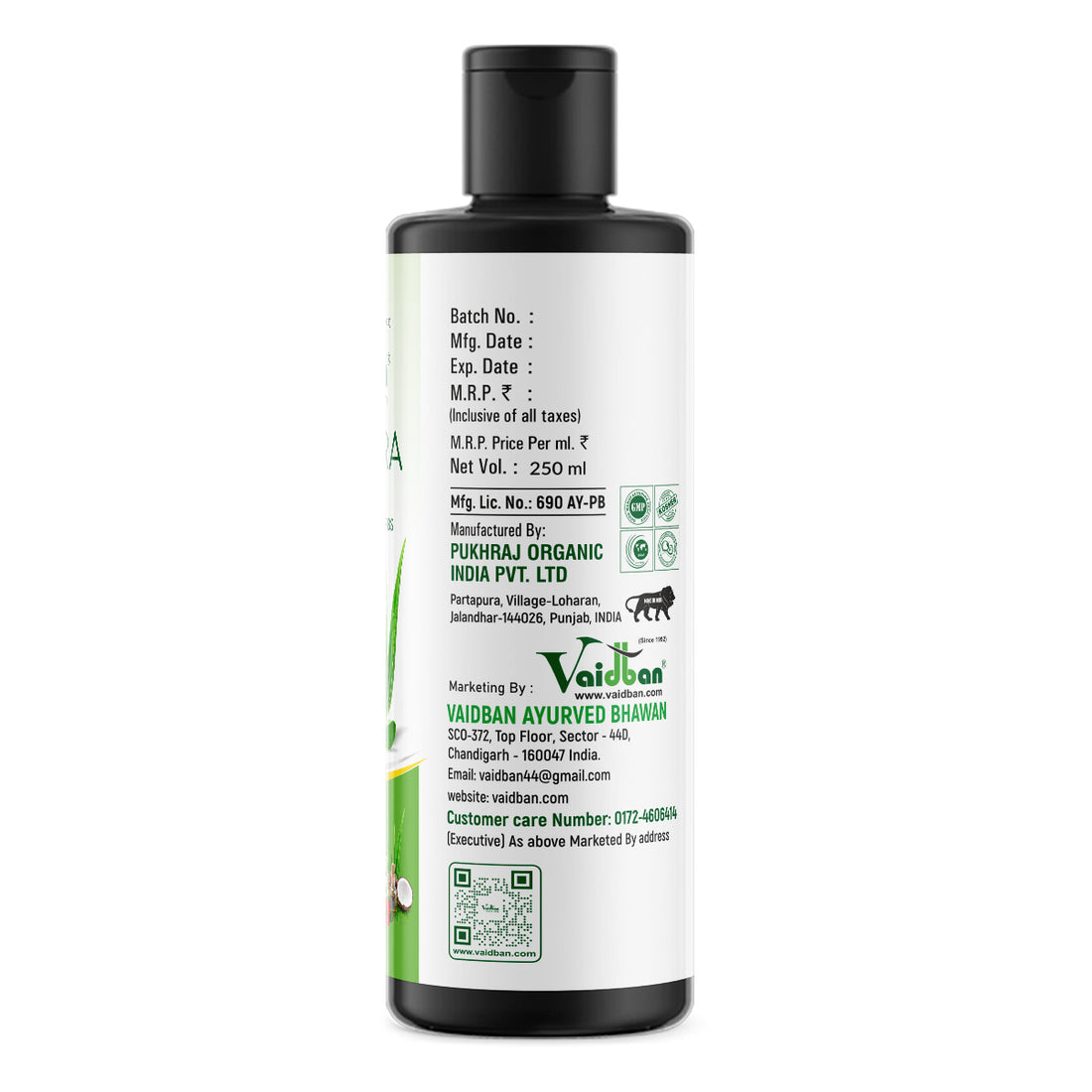 Vaidban Aloe Vera Shampoo with Conditioner | Herbal Hair Cleanser for All Hair Types | Strengthens, Nourishes & Repairs Damaged Hair | 250ml