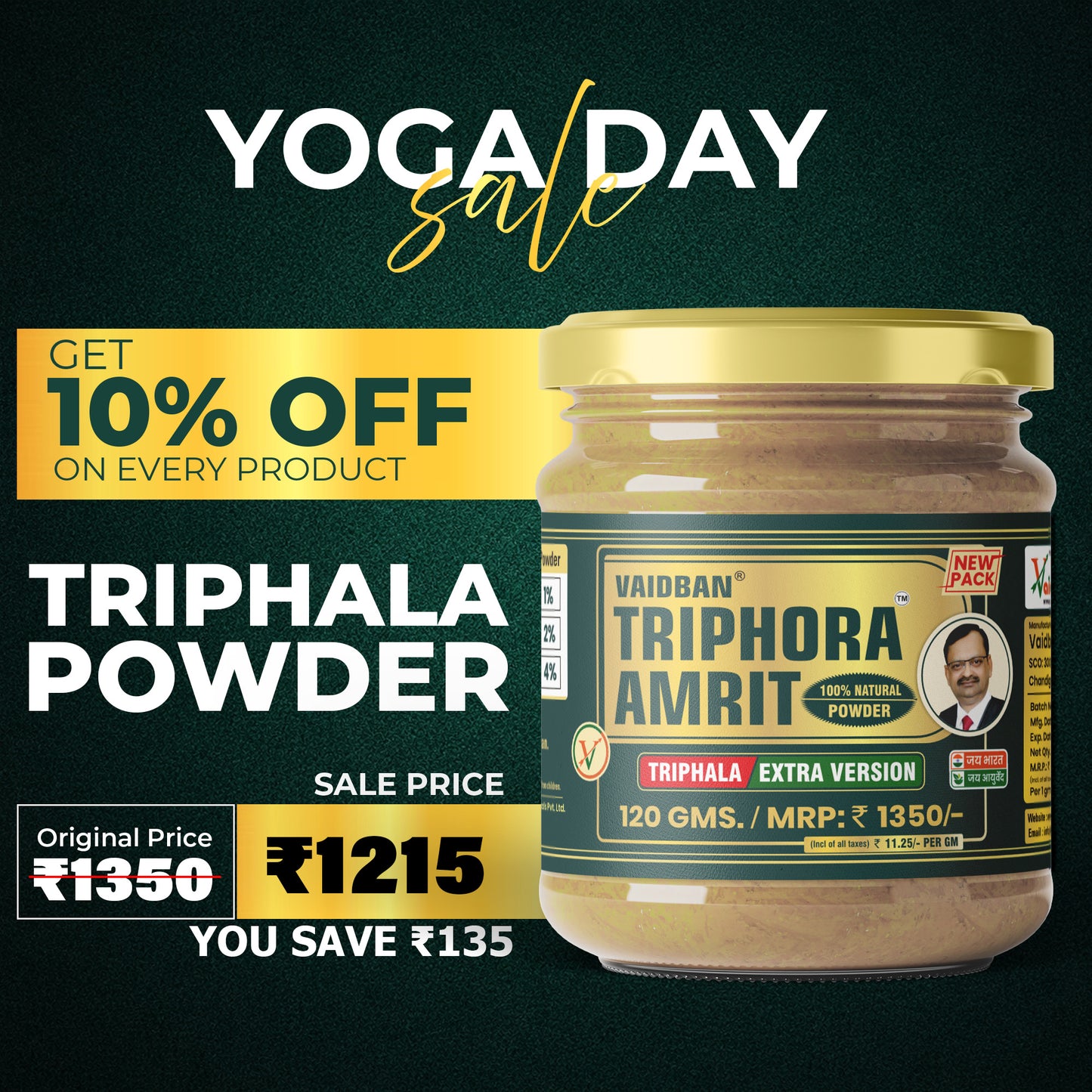 Vaidban Triphora Amrit — Triphala Extra Version / Churna - Best For Digestion