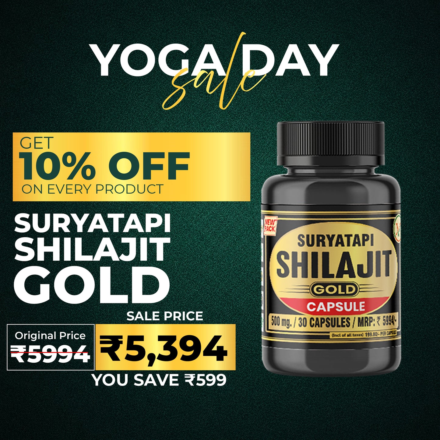 Vaidban Suryatapi Shilajit Gold - 100% Ayurvedic | for Strength, Stamina and Power