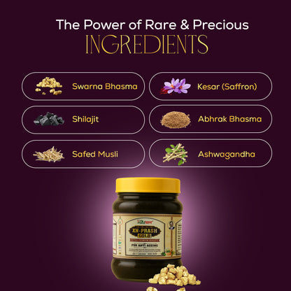 Vaidban XN-Prash Gold – Extra Premium Chyawanprash with Pure Gold Leaf for Anti-Ageing Excellence