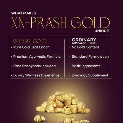 Vaidban XN-Prash Gold – Extra Premium Chyawanprash with Pure Gold Leaf for Anti-Ageing Excellence
