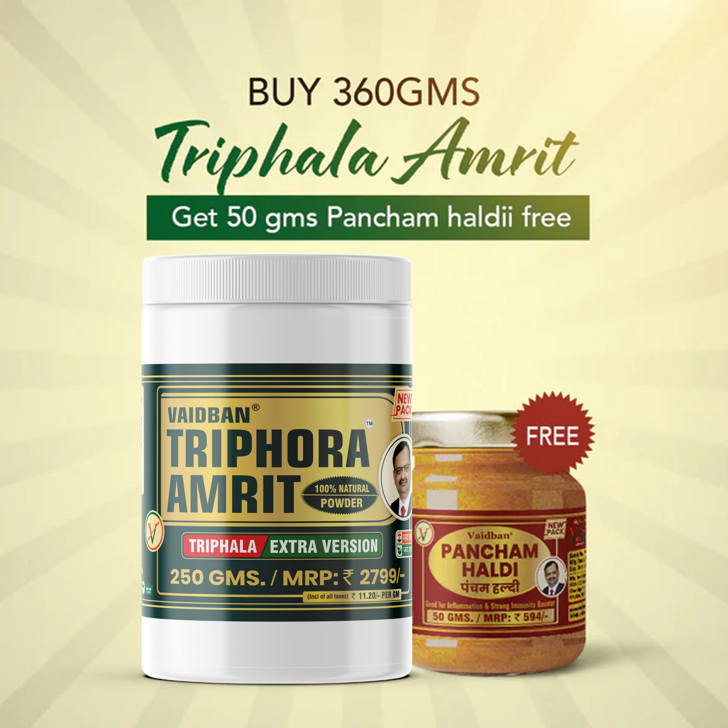 Vaidban Triphora Amrit — Triphala Extra Version / Churna - Best For Digestion