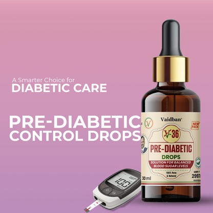 Vaidban V-36 Pre-Diabetes Control Drops – Herbal Oil Blend with Fenugreek, Sesame & Coconut Oil | 30 ml