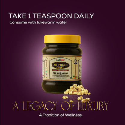 Vaidban XN-Prash Gold – Extra Premium Chyawanprash with Pure Gold Leaf for Anti-Ageing Excellence