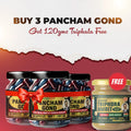 Vaidban Pancham Gond Combo – 3x Capsules + Free Triphala : Stomach Relief & Detox