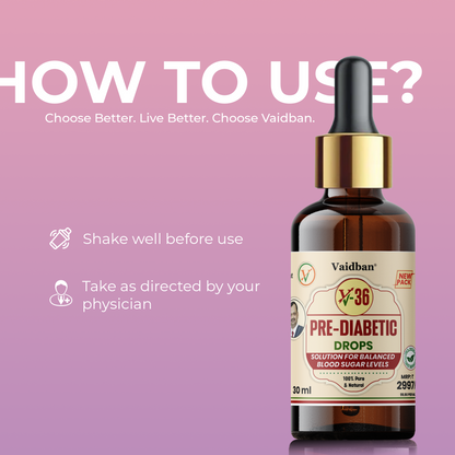 Vaidban V-36 Pre-Diabetes Control Drops – Herbal Oil Blend with Fenugreek, Sesame & Coconut Oil | 30 ml