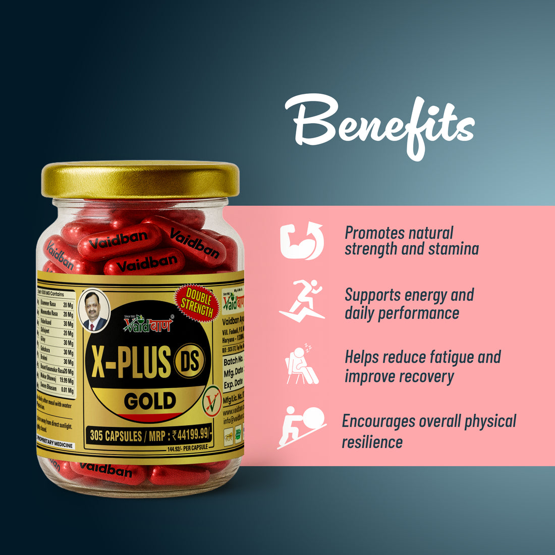Vaidban X-Plus DS Gold – Double Strength Formula for Vitality & Wellness