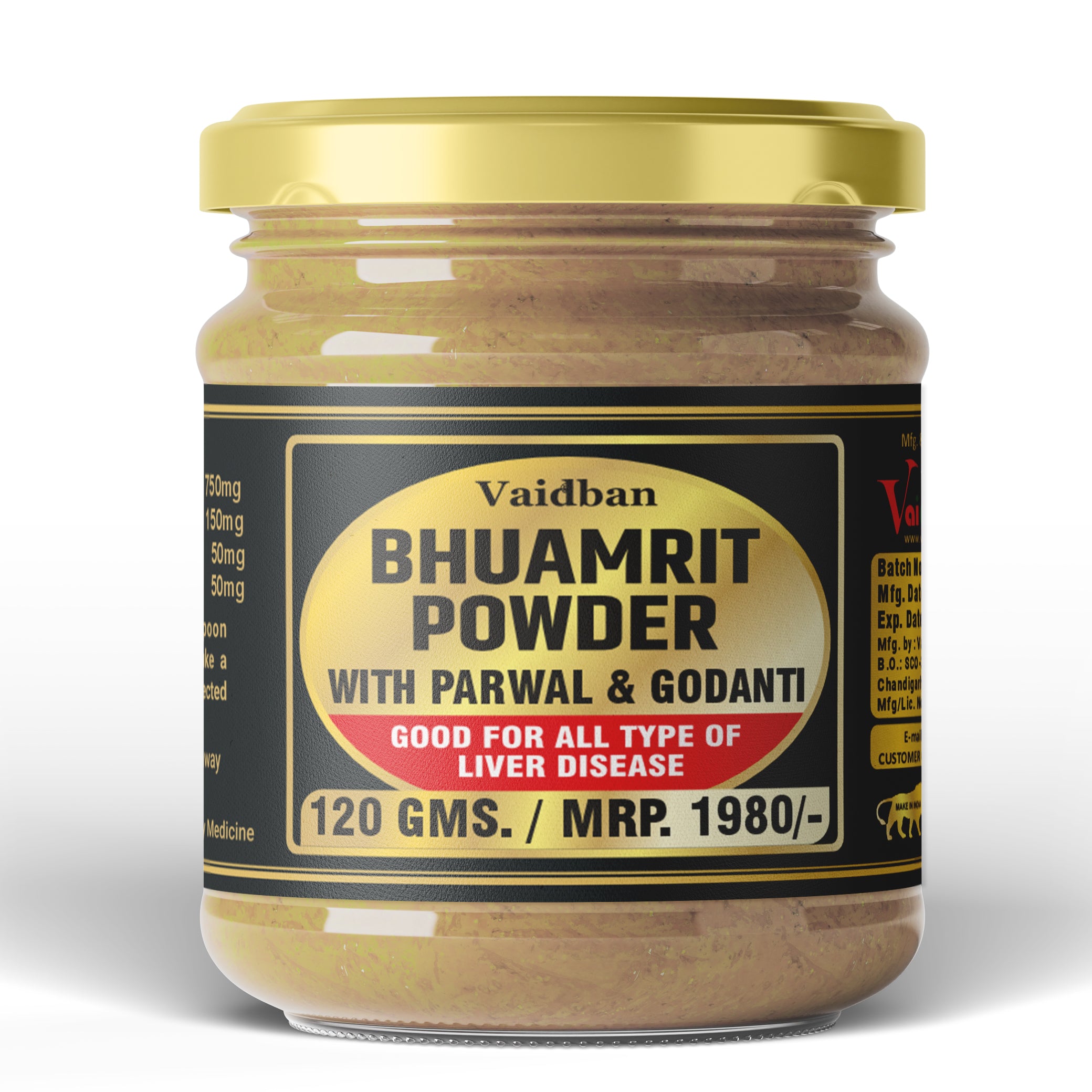 Vaidban Bhuamrit Powder with Parwal & Godanti – Premium Liver Care Formula – 120g