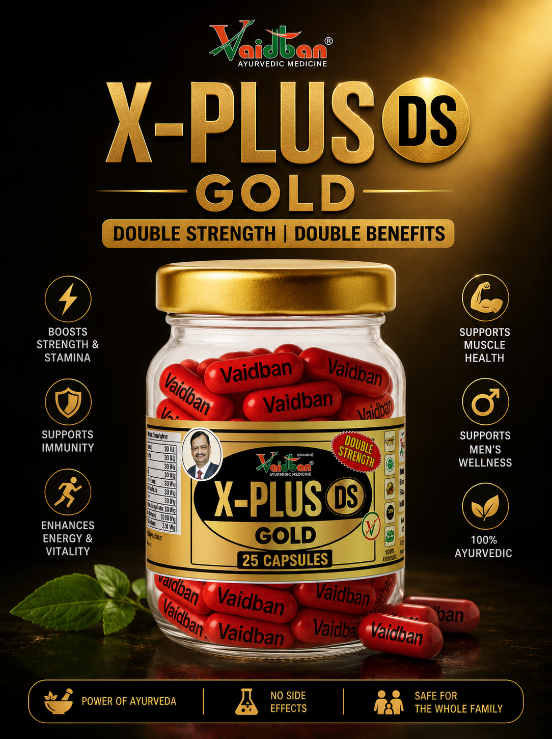 Vaidban X-Plus DS Gold – Double Strength Formula for Vitality & Wellness