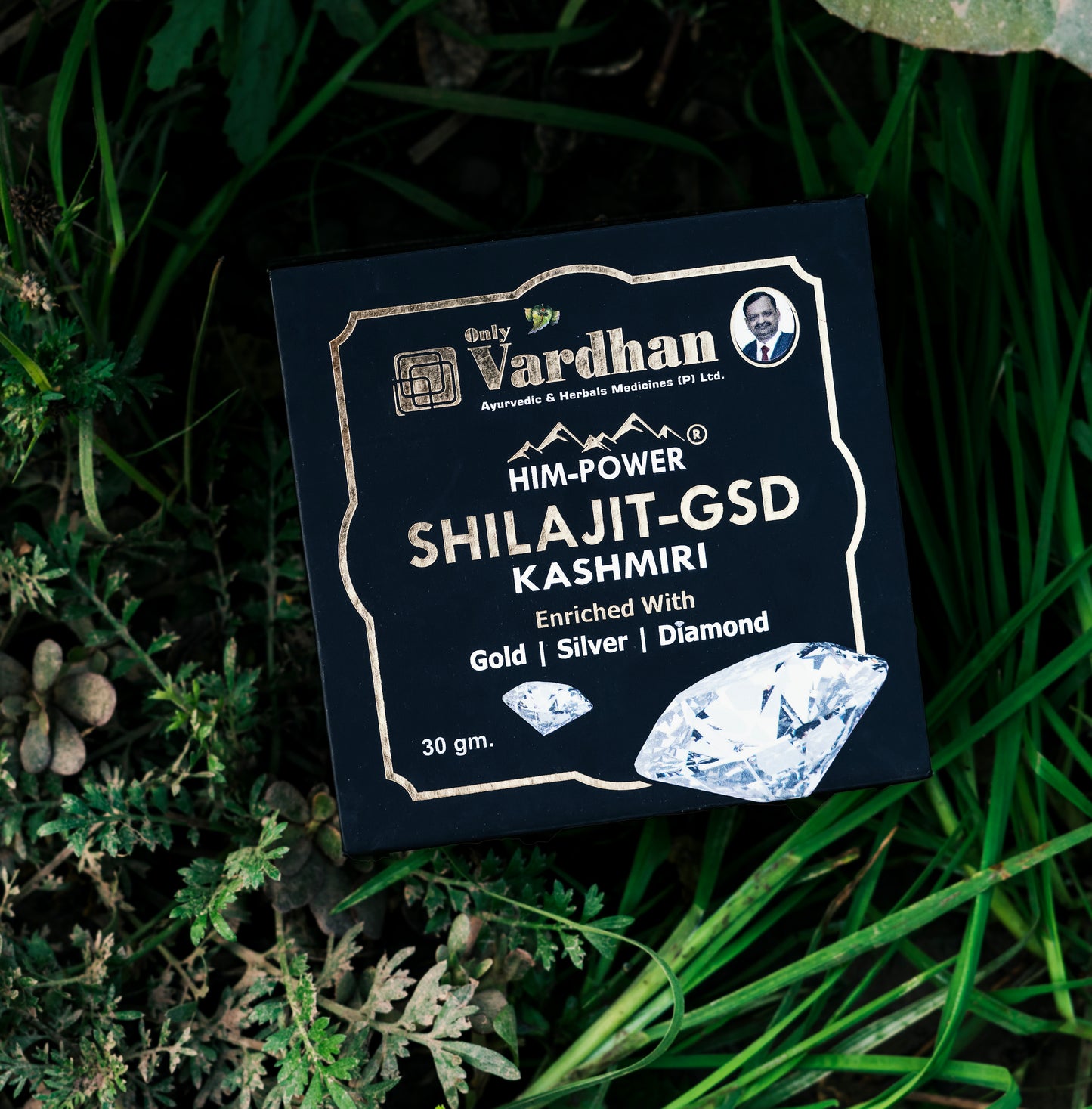 Vardhan Him-Power Shilajit-GSD Kashmiri – Enriched with Gold, Silver & Diamond (10g)