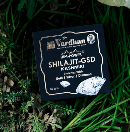 Vardhan Him-Power Shilajit-GSD Kashmiri – Enriched with Gold, Silver & Diamond (10g)