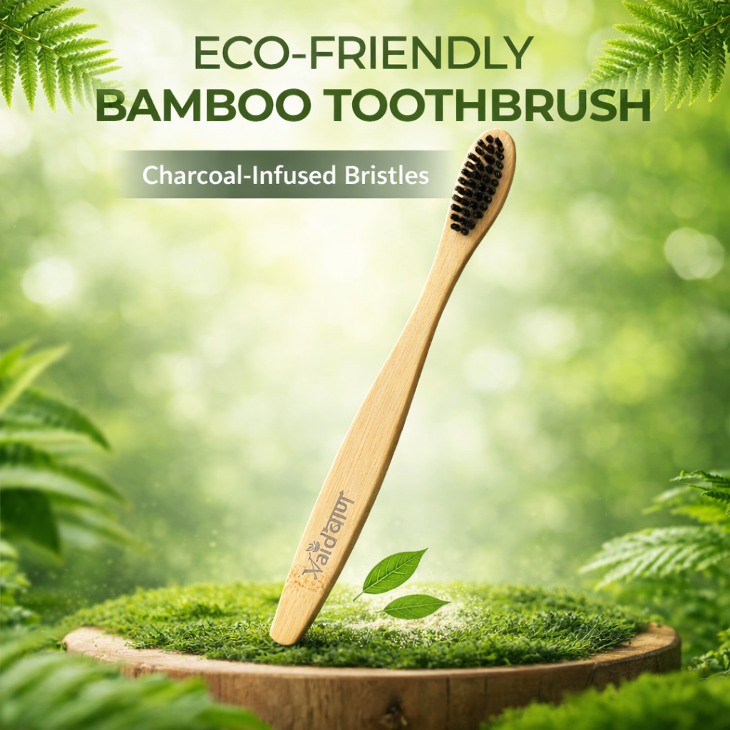 Vaidban Bamboo Toothbrush – Ayurvedic Care for Strong Teeth & Healthy Gums