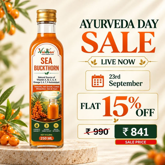 Vaidban Sea Buckthorn Juice 250ml – Natural Source of Vitamins A, B, C, E, K & Omega 3, 6, 7, 9