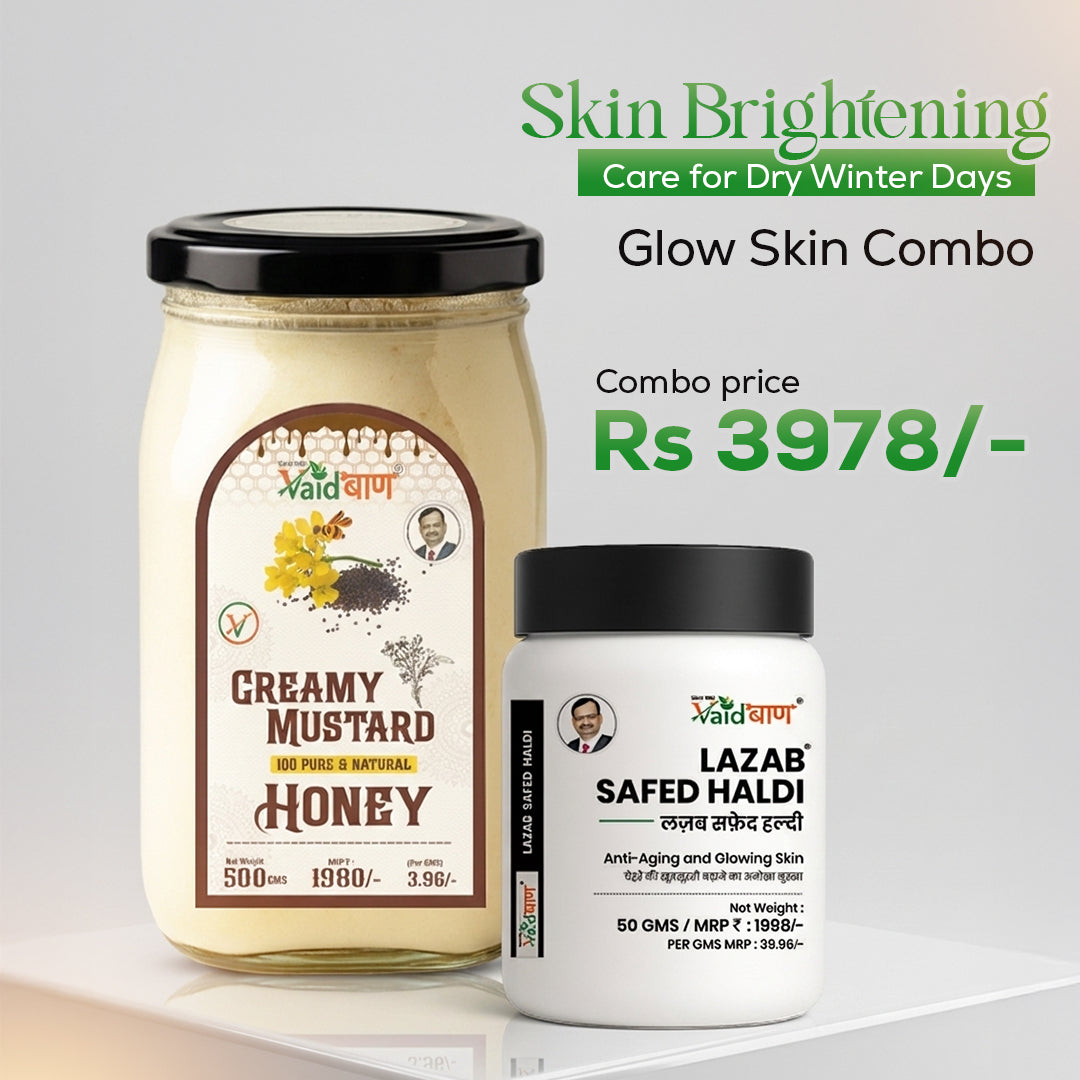 Vaidban Glow Skin Combo - Creamy Mustard Honey & Lazab Safed Haldi for Skin Brightening