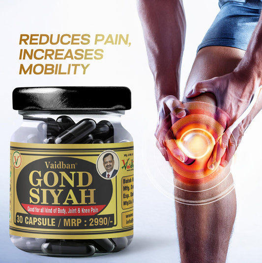 Vaidban Gond Siyah Capsule 500 mg – Kala Gond – Black Gum – For Joint Pain