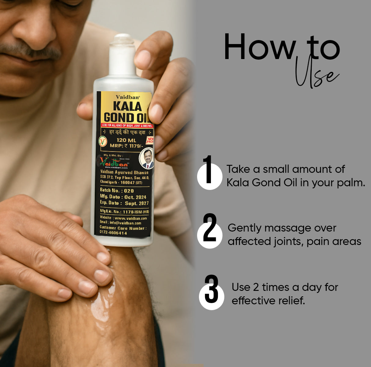 Vaidban Kala Gond Oil - Ayurvedic Joint Pain Massage Oil